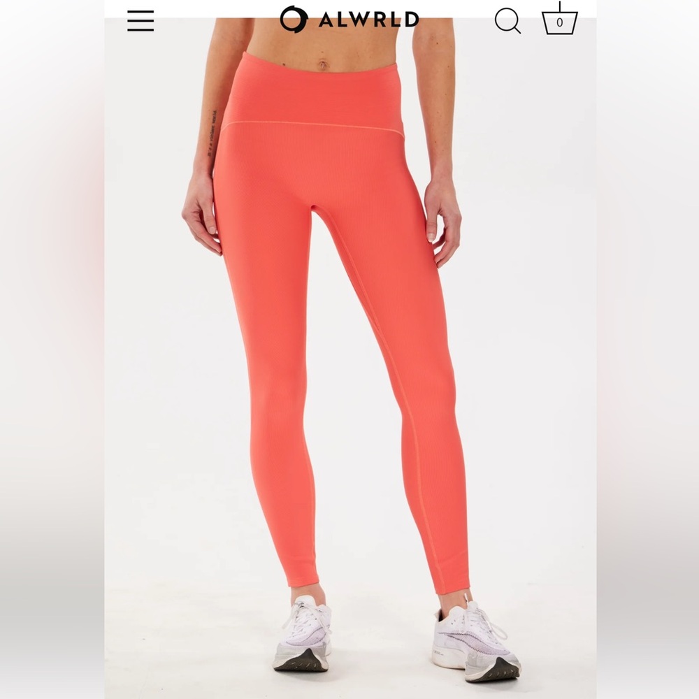 Alwrld‎ Women's Leggings. Small. Orange. 26” inseam. Like new!